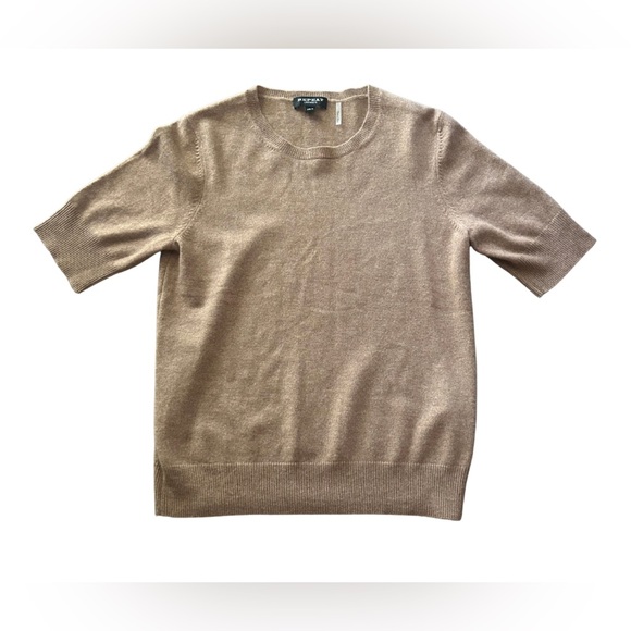 Repeat Cashmere Short Sleeve Organic Cashmere Sweater NWOT | Taupe | Size S (38) - Picture 2 of 6